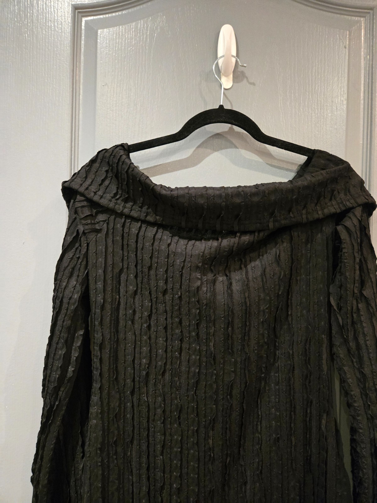 Off Shoulder Button Up Fringe Maxi Dress