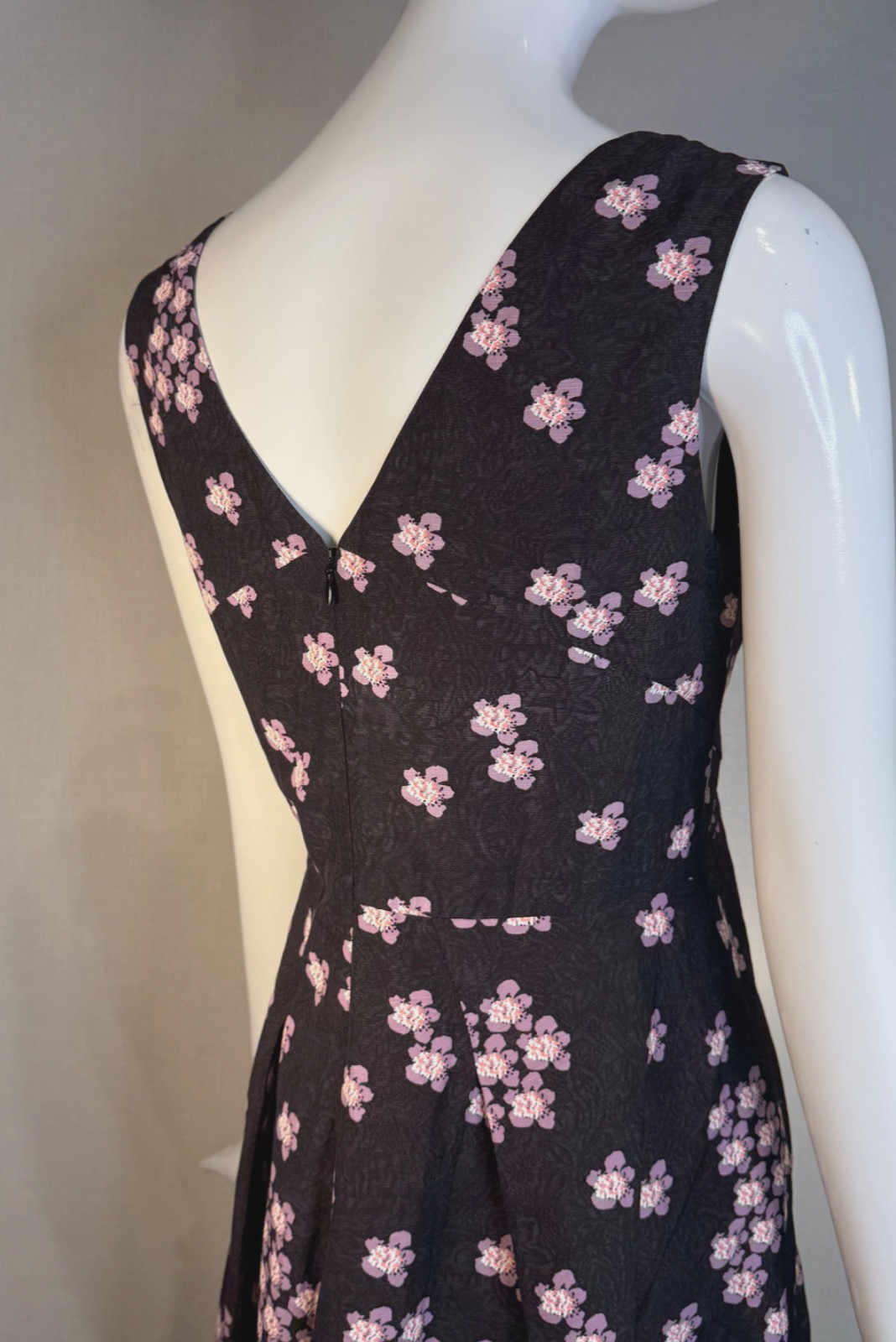 2014 MARNI Cherry Blossom Print Viscose Linen Deep V-Neck Sun Dress SIZE IT38 S