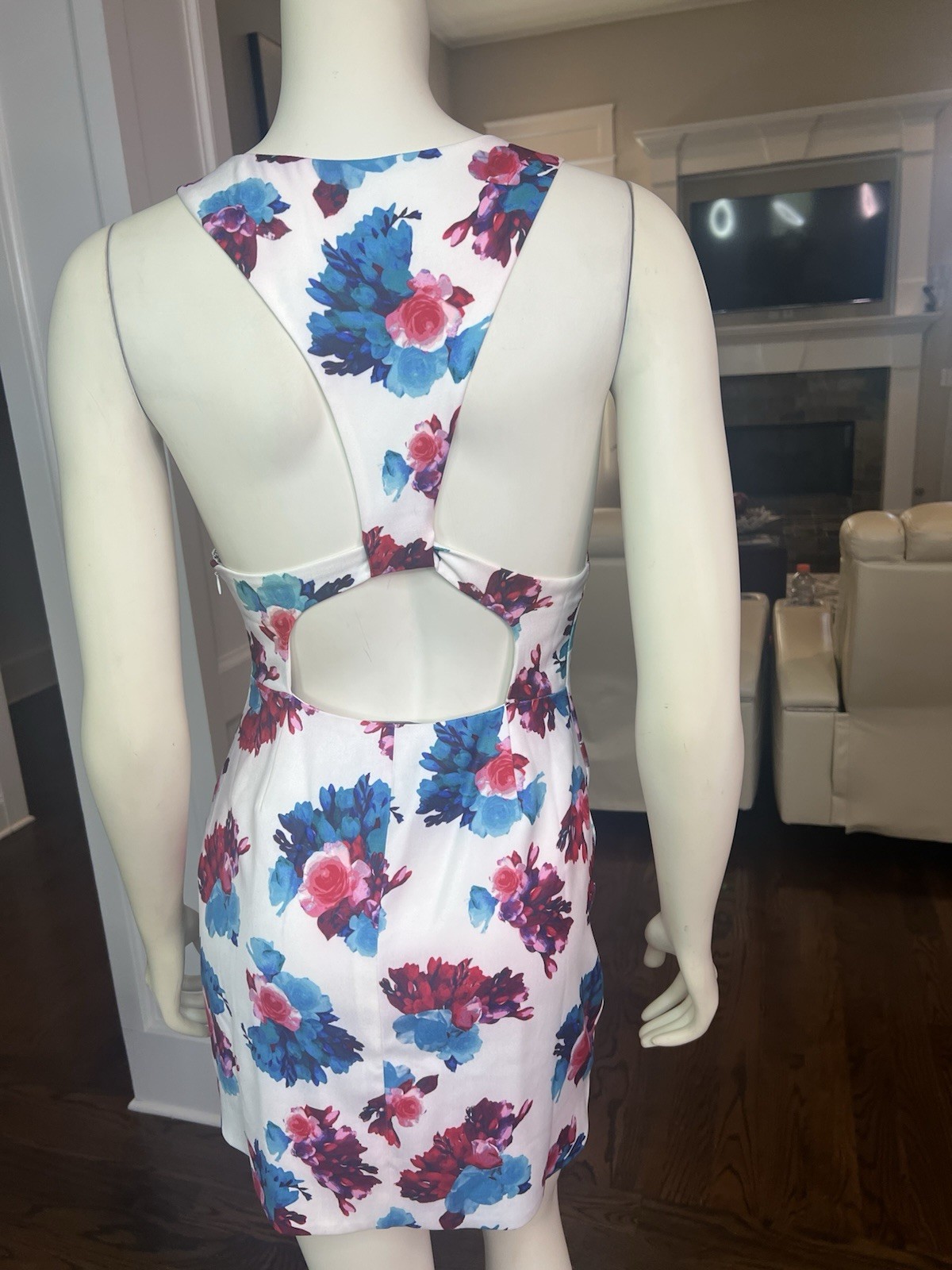 LOVERS+FRIENDS, Revolve Jetset Cutout Skater Dress in Floral Bouquet Size Small