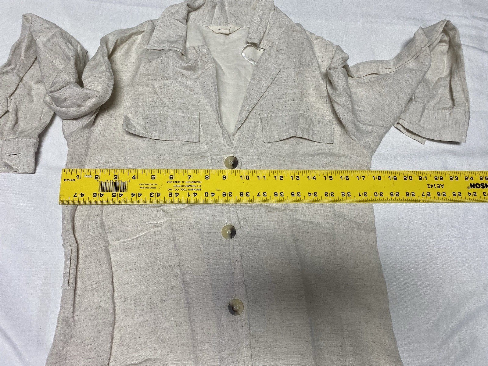 Sim And Sam Linen Blend Long Sleeve Button Up Shirts Dress Size Medium (aa)