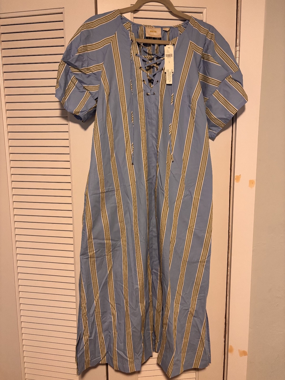 Maeve Short-Sleeve Crossover V-neck Midi Dress NWT/ Medium