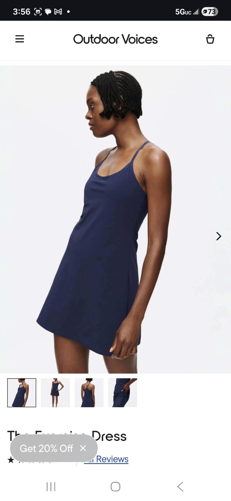Outdoor Voices Exercise Orange Athletic Activewear Mini Dress Women’s Small