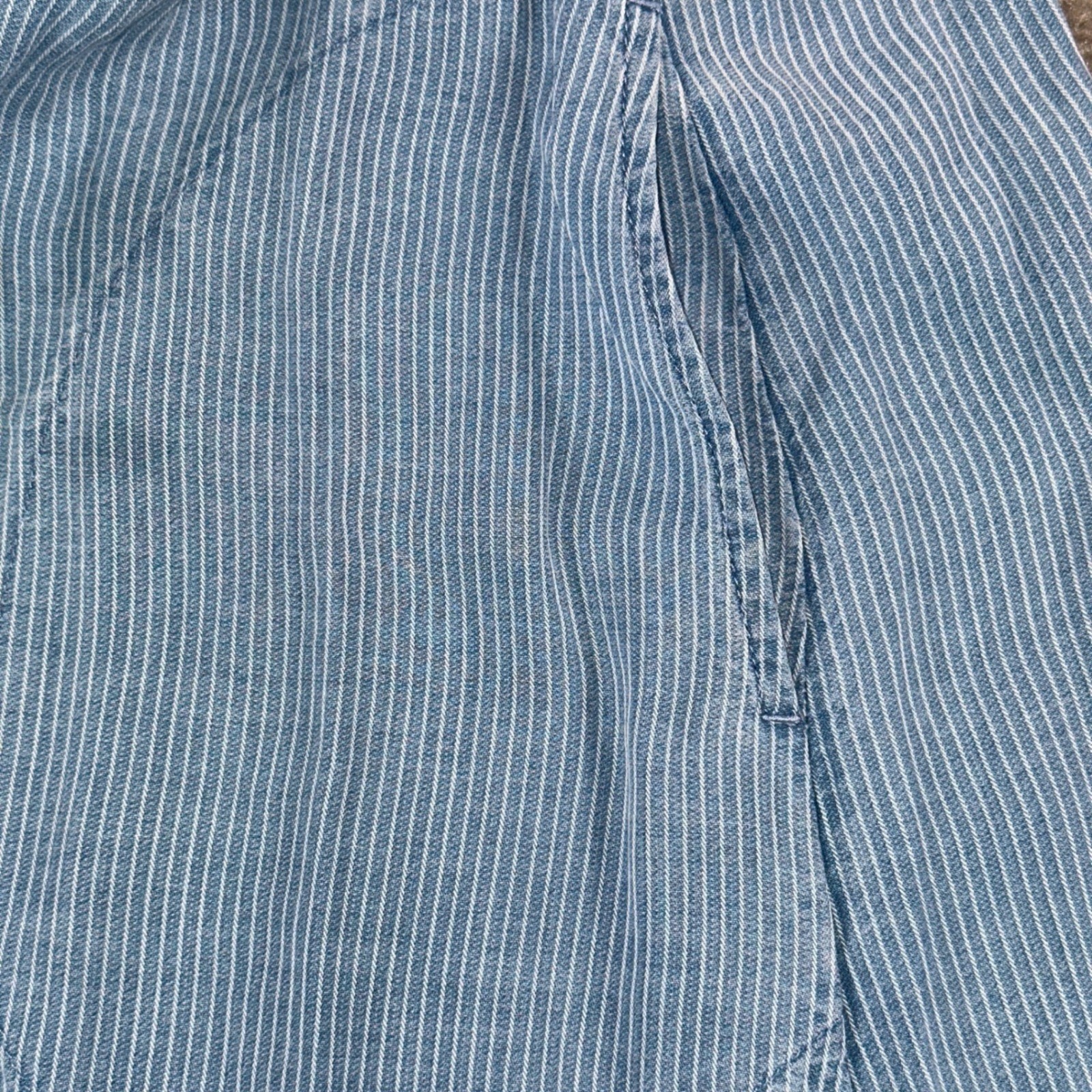 J. Jill Denim Blue White Striped Tencel Lyocell Sleeveless Maxi Dress Small