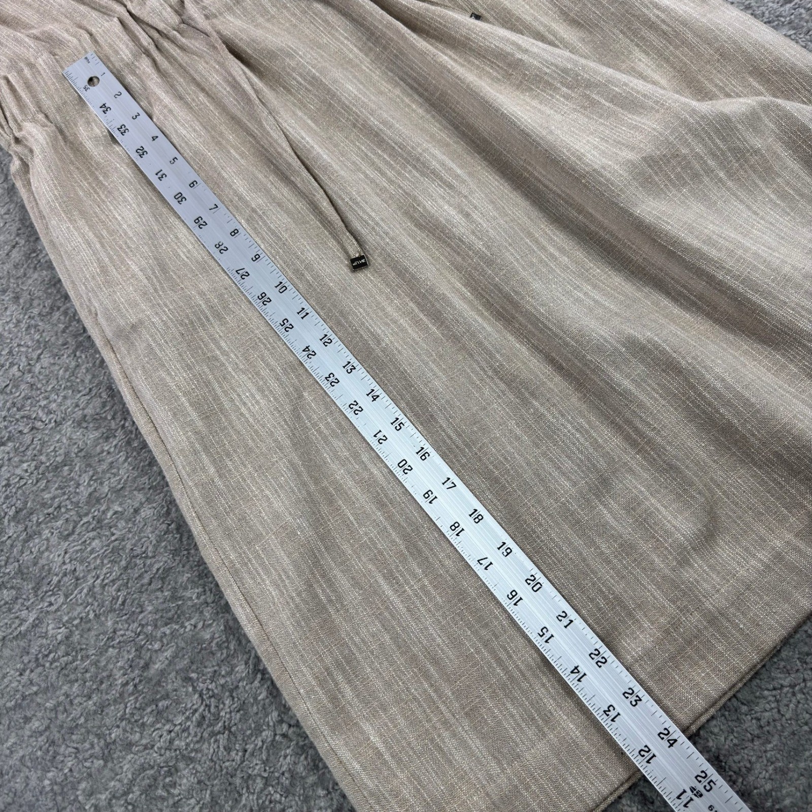 Kiton Napoli Women Taupe Wool Blend Drawstring Shirt Dress Made In Italy 32″