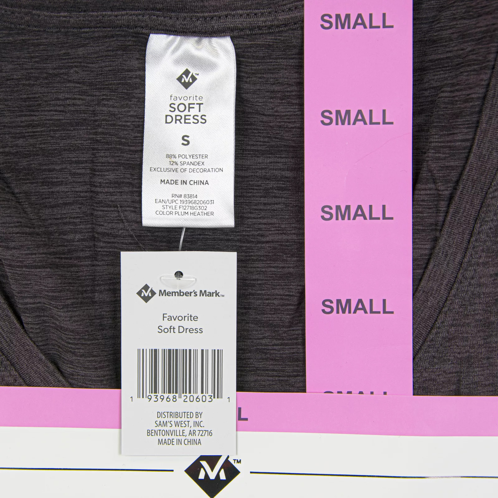 Member’s Mark Women’s Favorite Soft Pullover Dress Purple Heather, Size Small