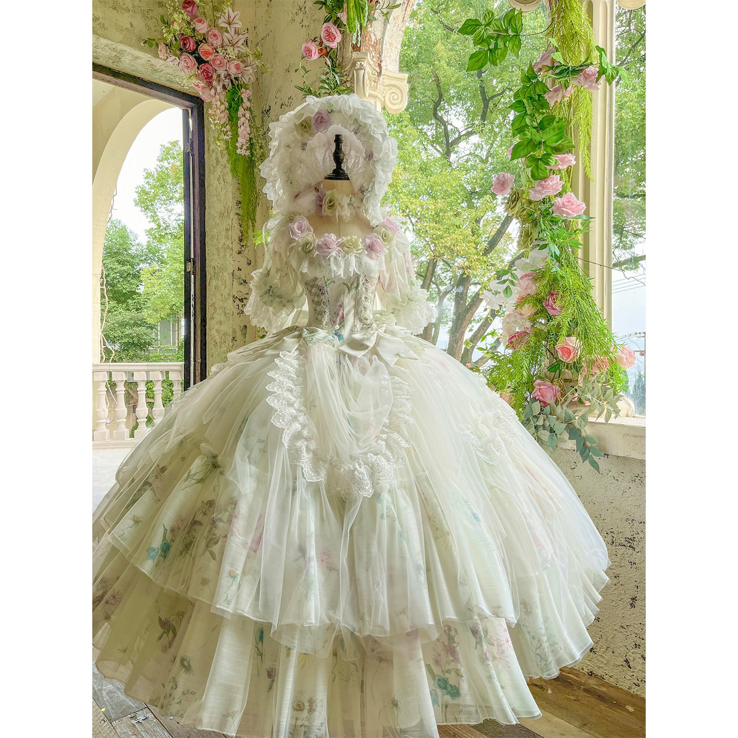 Girl’s Lolita Princess Dress Coming-of-age Ceremony Gown Tulle Puffy Cake Skirt