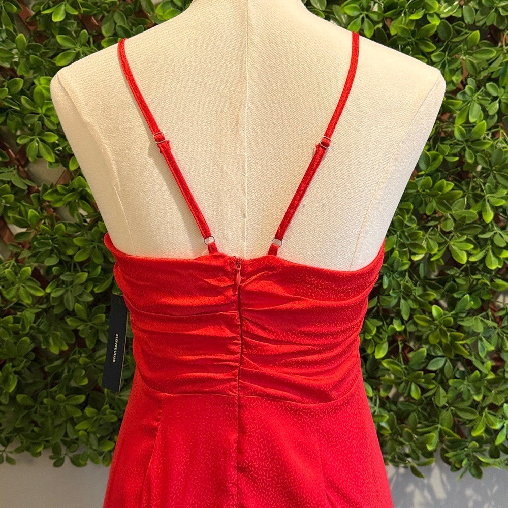 Renata Red Print Satin Dress