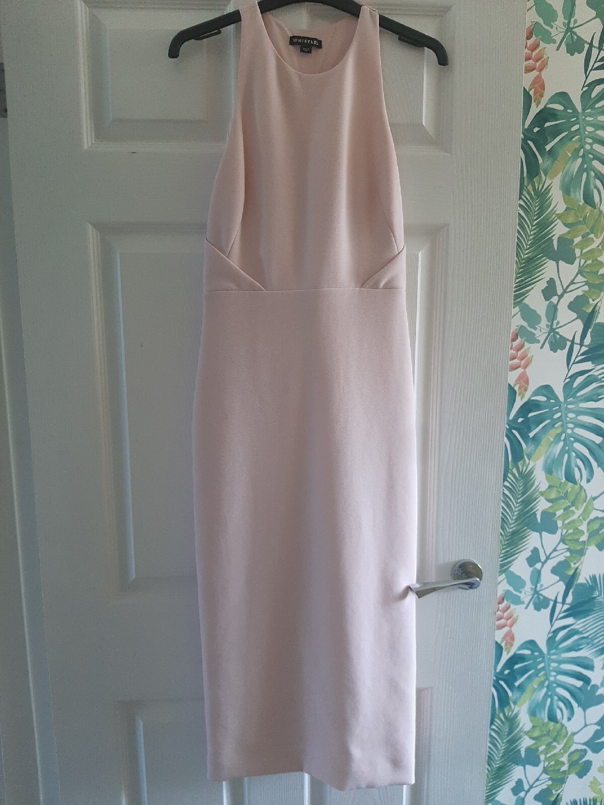 *WHISTLES* Morgana Pale Pink Bodycon Midi Occasion Dress Size 10 Great Condition