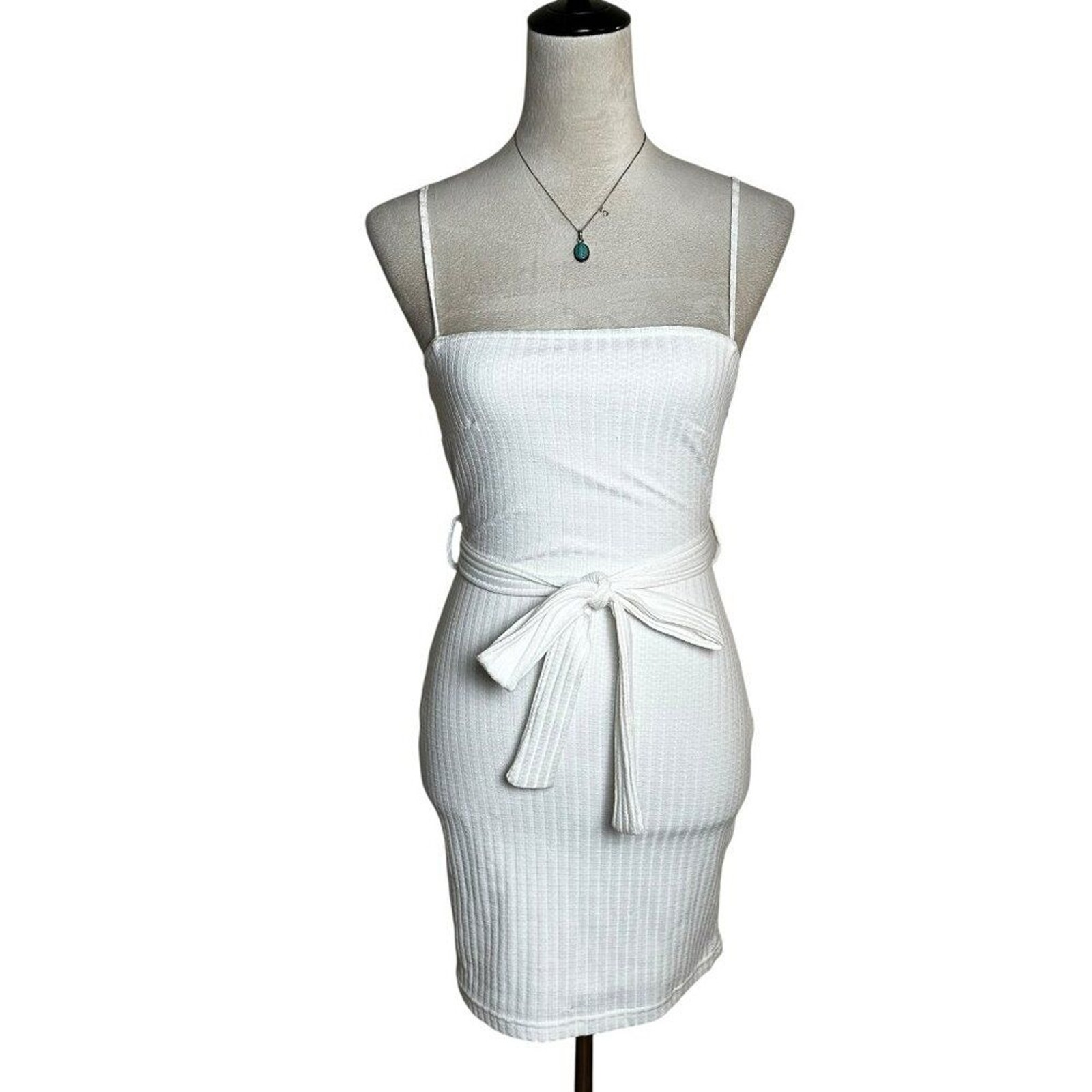 Saints + Secrets White Ribbed Knit Mini Dress Small | Graduation Bachelorette