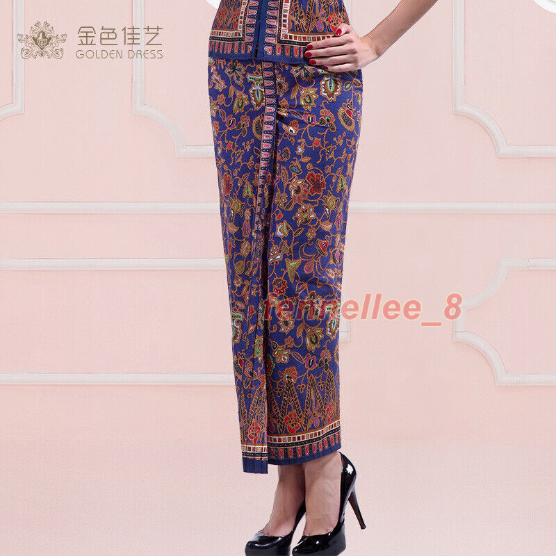 Women Flight Attendant Dress Southeast Asia Nyonya Malaysia Clothes Top Dress