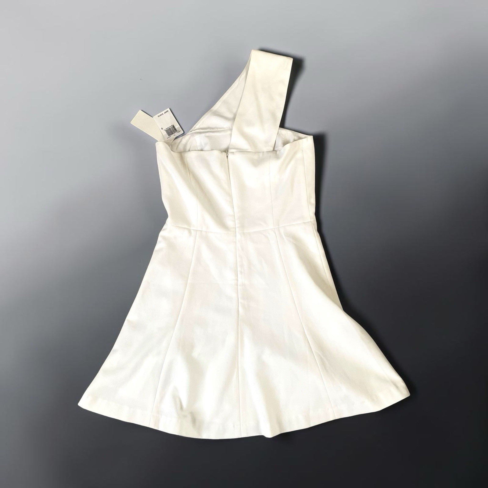 French Connection White One Shoulder Mini Dress Size 6 NWT Bridal Wedding $158