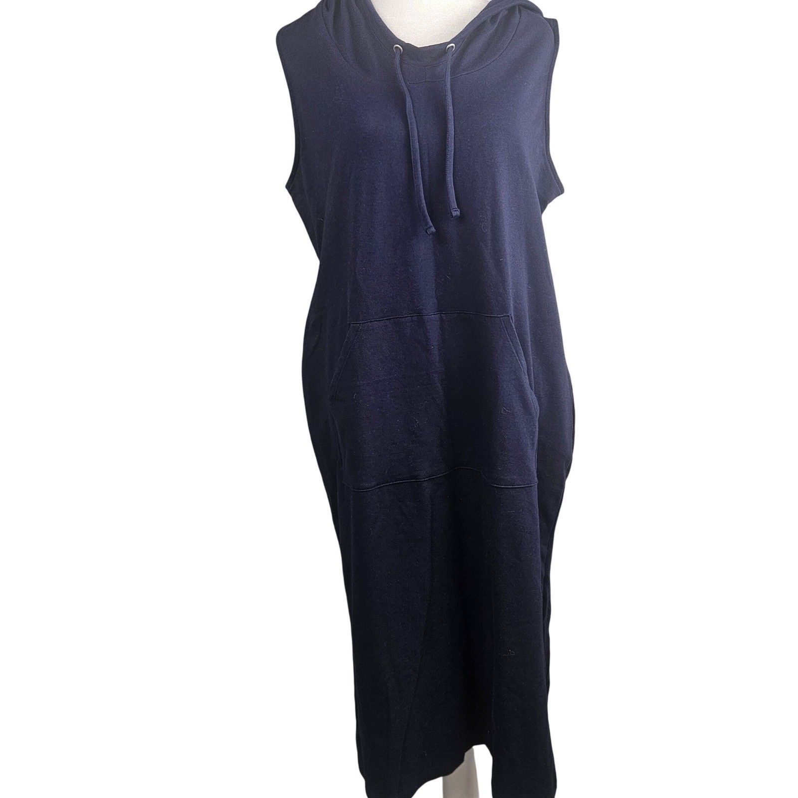 Soho Street New York & Company Navy Blue Sleeveless Hoodie Dress Large NWT