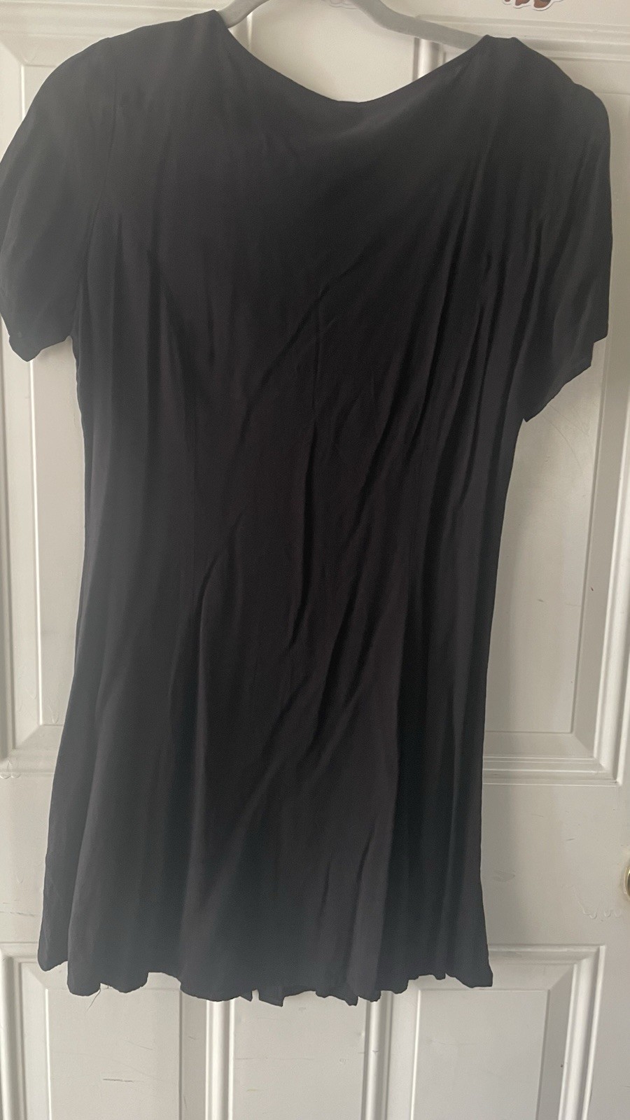H&M Black V-Neck Button Front Short Sleeve Viscose dress Women’s 12