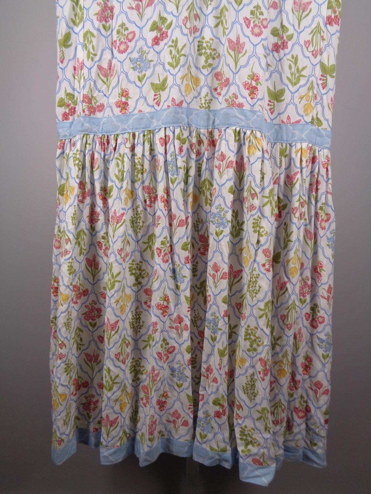 Cactus Pearl Floral Button Maxi Dress Size Medium Tie Sleeve Boho Cottagecore