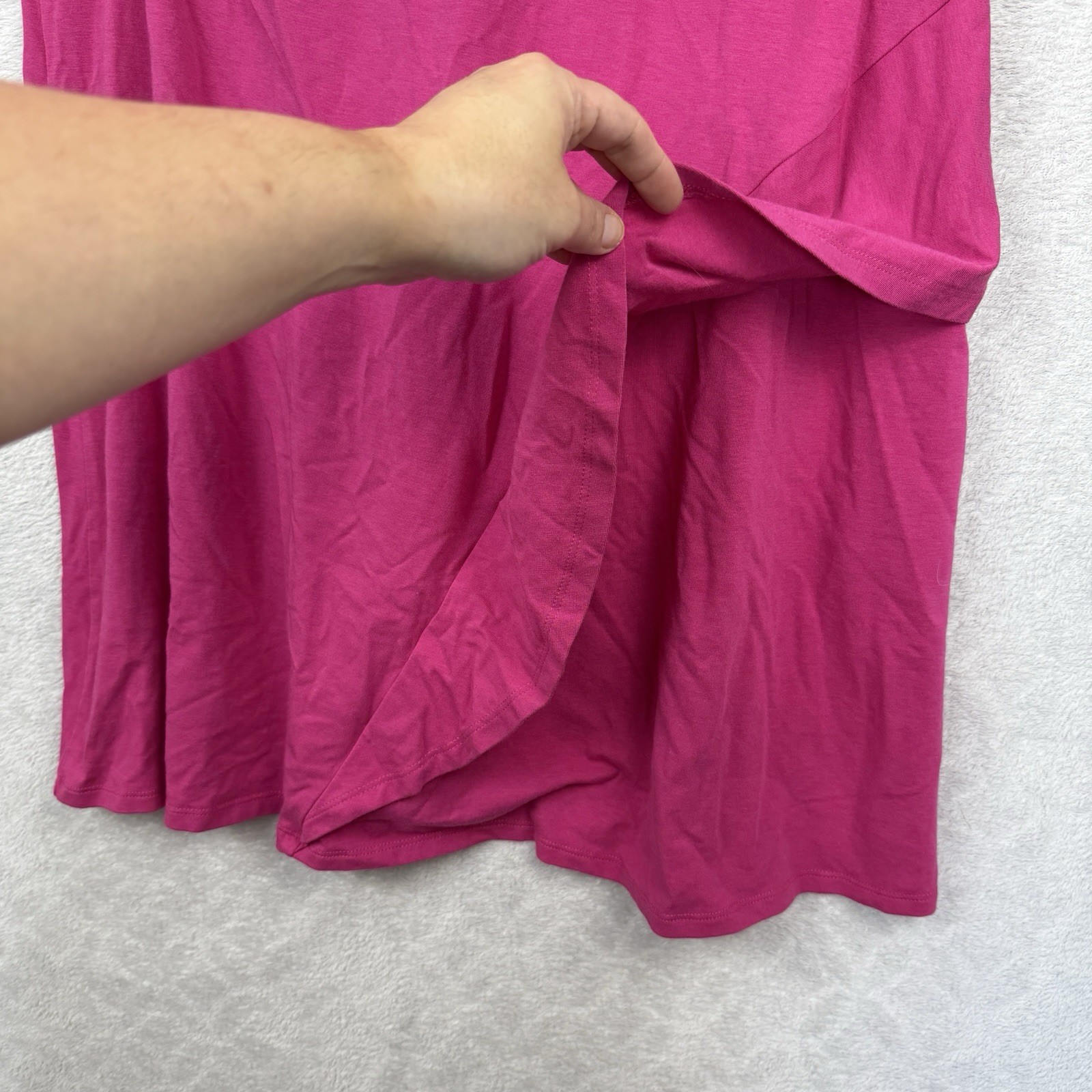 Soft Surroundings Bijou Ruched Tank Dress XL Pink Summer Stretch Ruffle Feminine