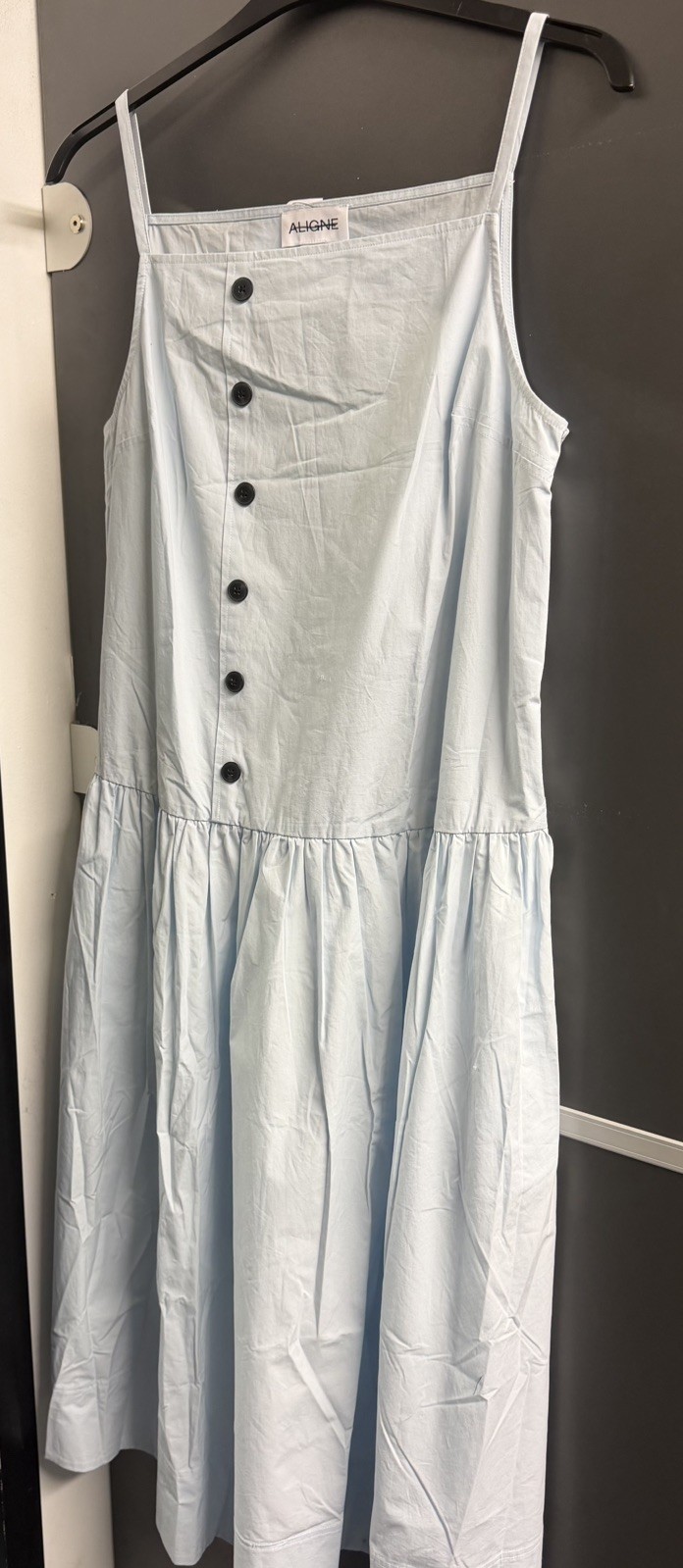 ALIGNE Santino Organic Cotton Maxi Dress Light Blue Women’ Size 14