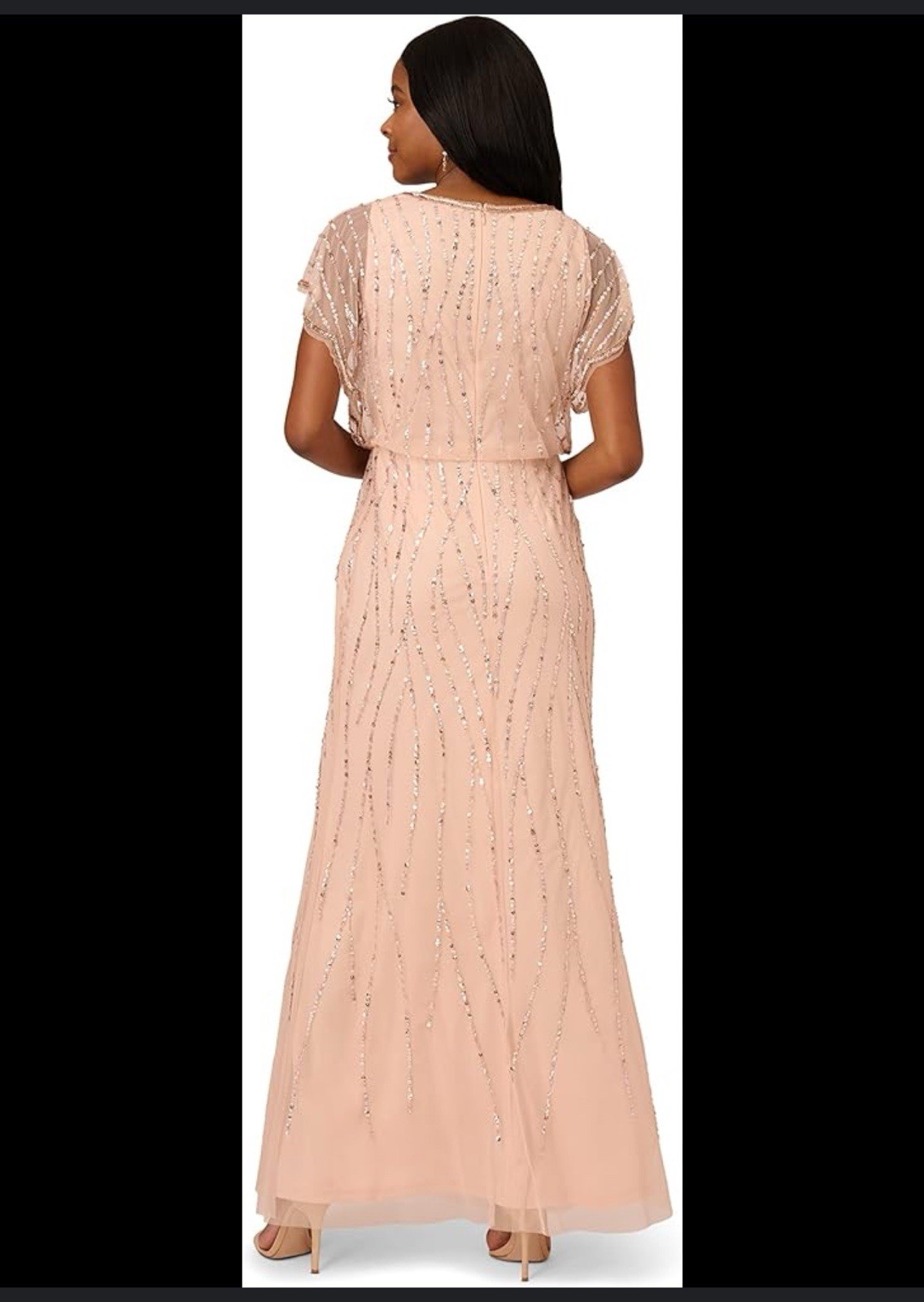 NWT Adrianna Papell Embellished Beaded Blouson Gown Women Dress 14 Party Wedding