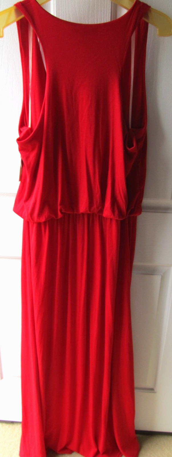 NEW Sauci Plus Size 2X Red Racerback Maxi Length Sleeveless Blouson Casual Dress