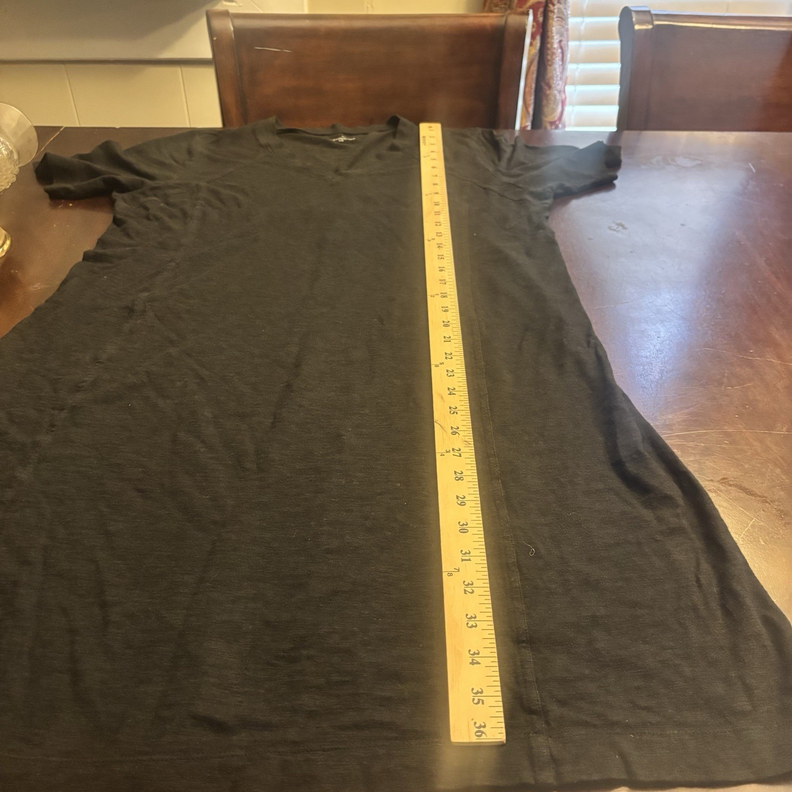 Eileen Fisher Black Hemp Organic Cotton Shift Dress Size Large