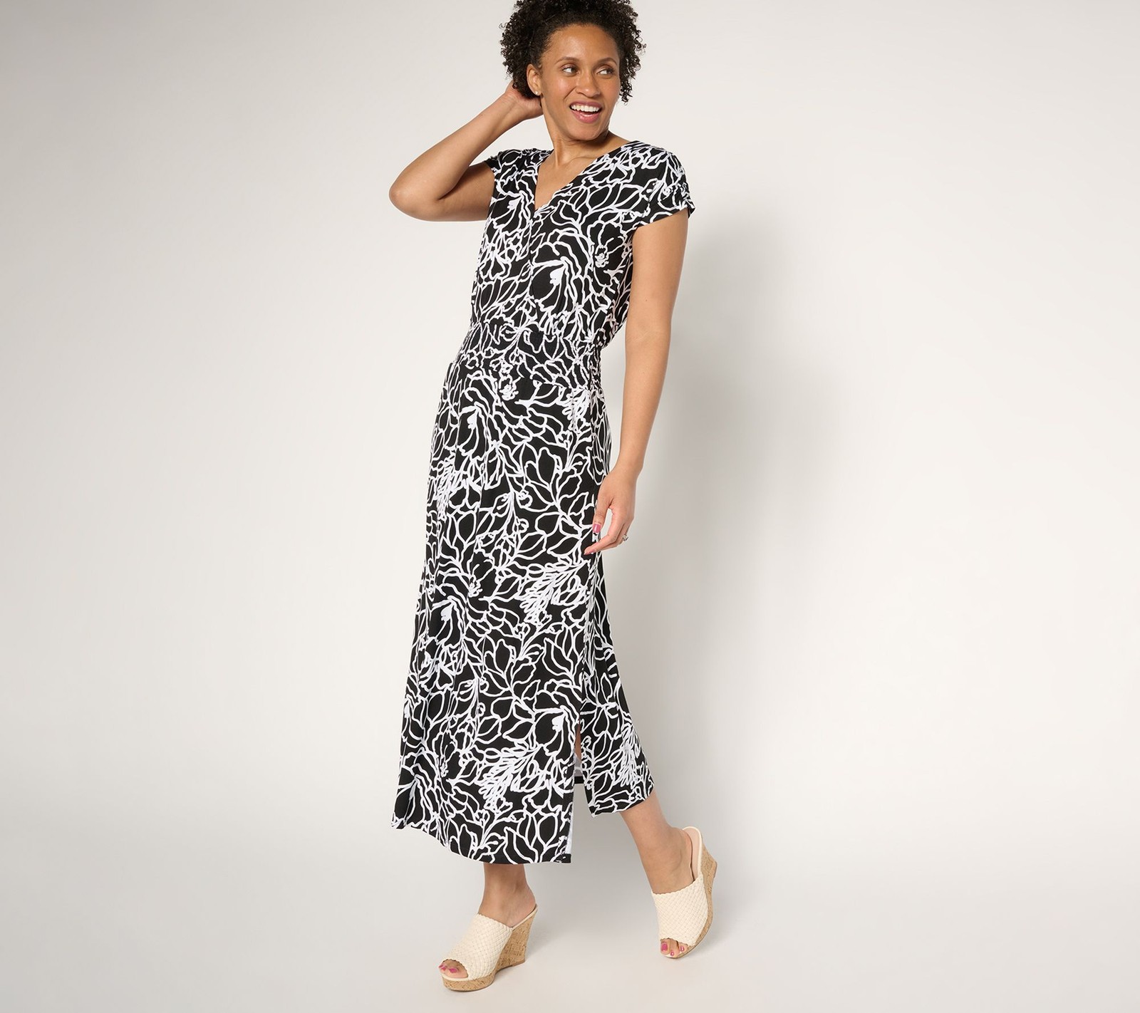 Belle by Kim Gravel Regular Symphony of Petals Dress Black 2X New