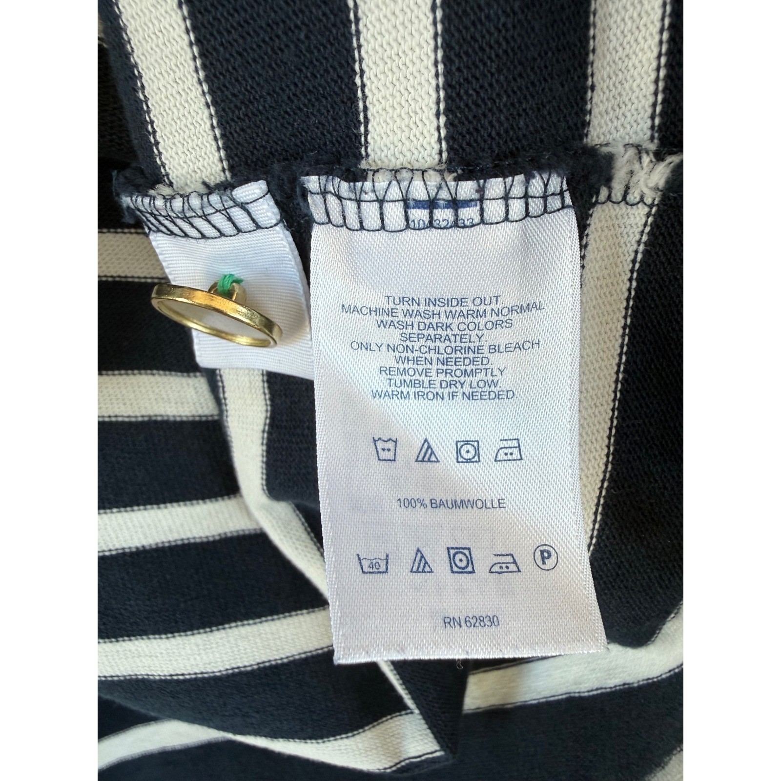Lands End Womens Green Navy Stripe Cotton Sleeveless Shift Dress Preppy Nautical