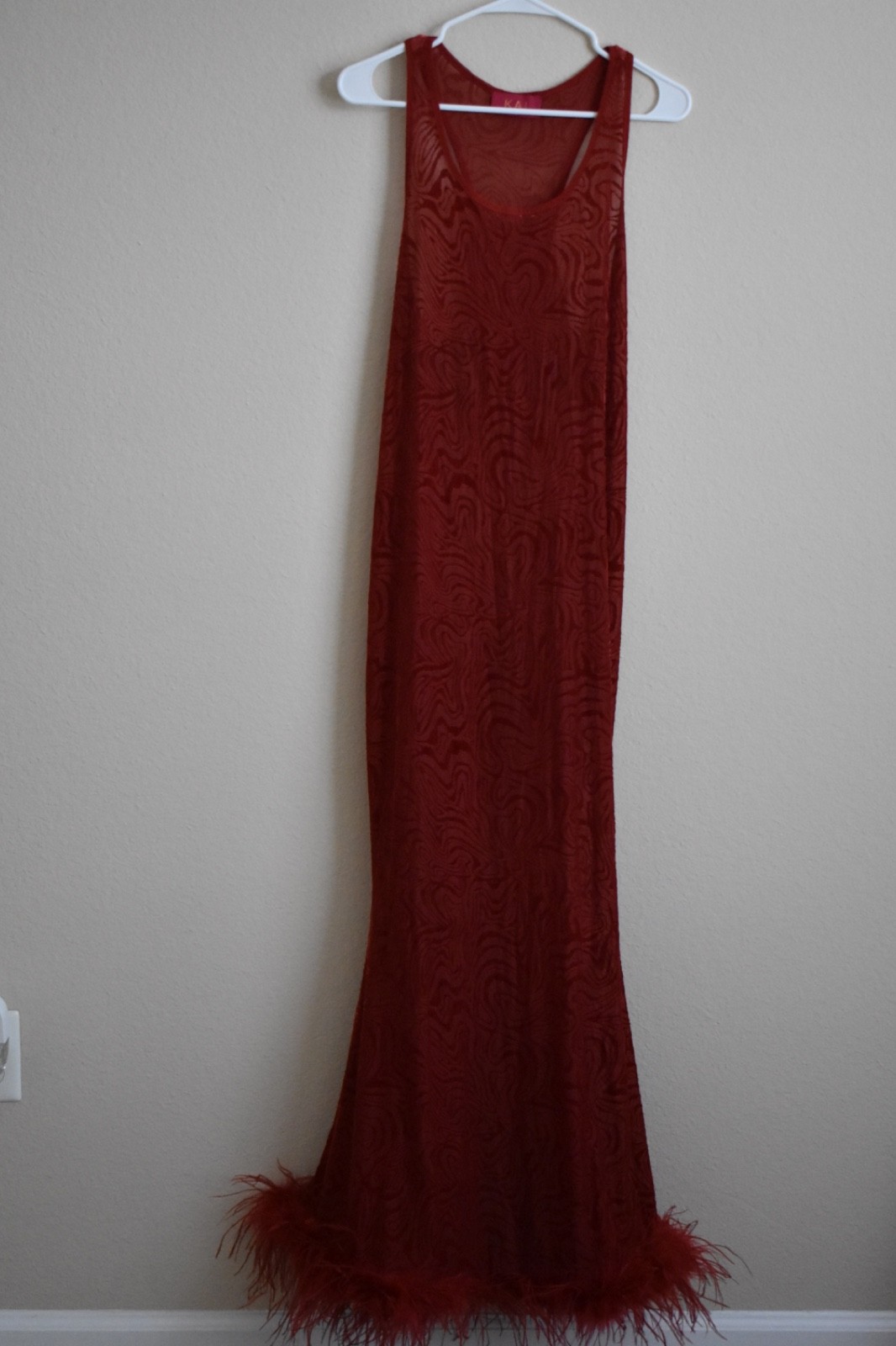 KAI collective Siren Racerback Smoke Velvet Dress in Cherry, 2XL