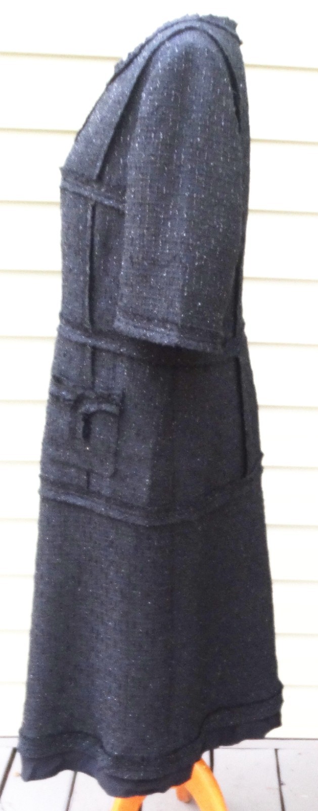 Designer Teri Jon by Rickie Freeman Metallic Tweed Geo Stripe Dress Size 16/XL
