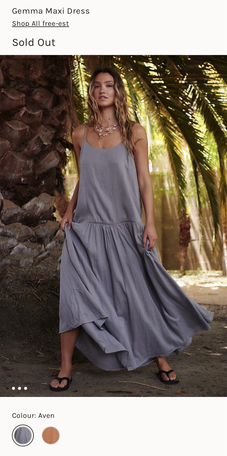 Free People Gemma Maxi Dress M Aven Rayon Linen Tie Back Boho Cottage Sundress