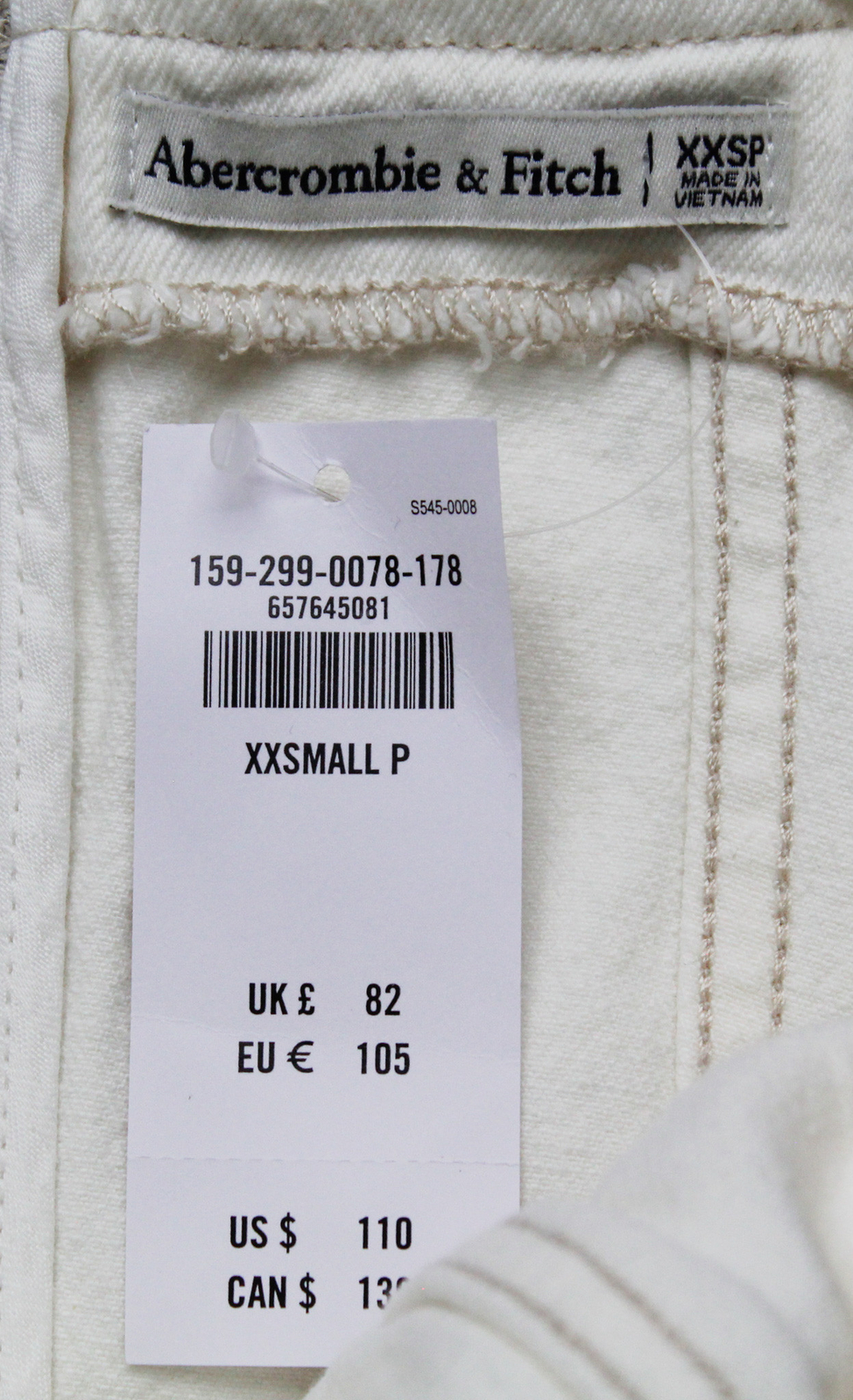 Abercrombie & Fitch Women Petite Column Midi Dress CD4 Cream Size 2XSP