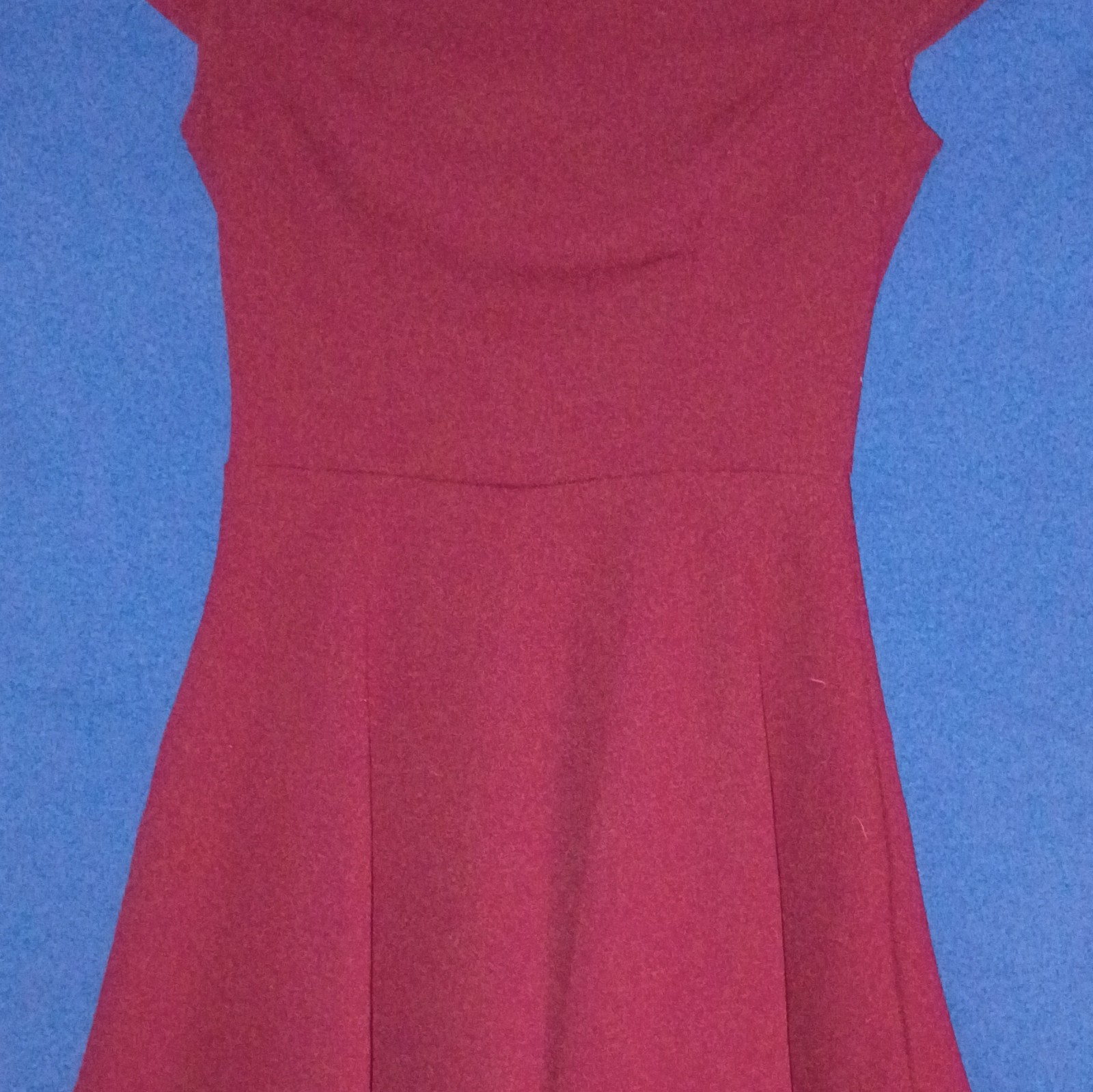 B. Darlin Burgundy Fit & Flare Dress Juniors 3/4 Lined Bow Back Zip GP518