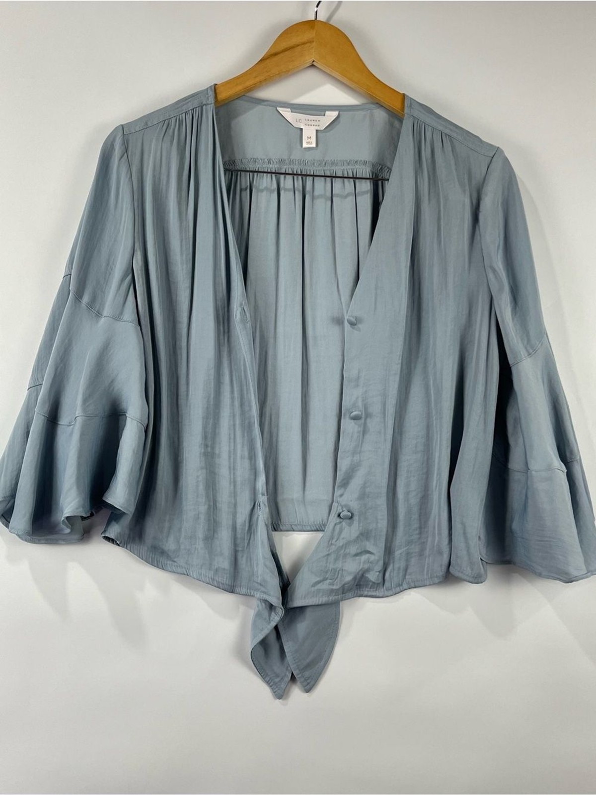LC Lauren Conrad NWT 2 Piece Skirt Set Tie Front Top Midi Skirt Layering M/S