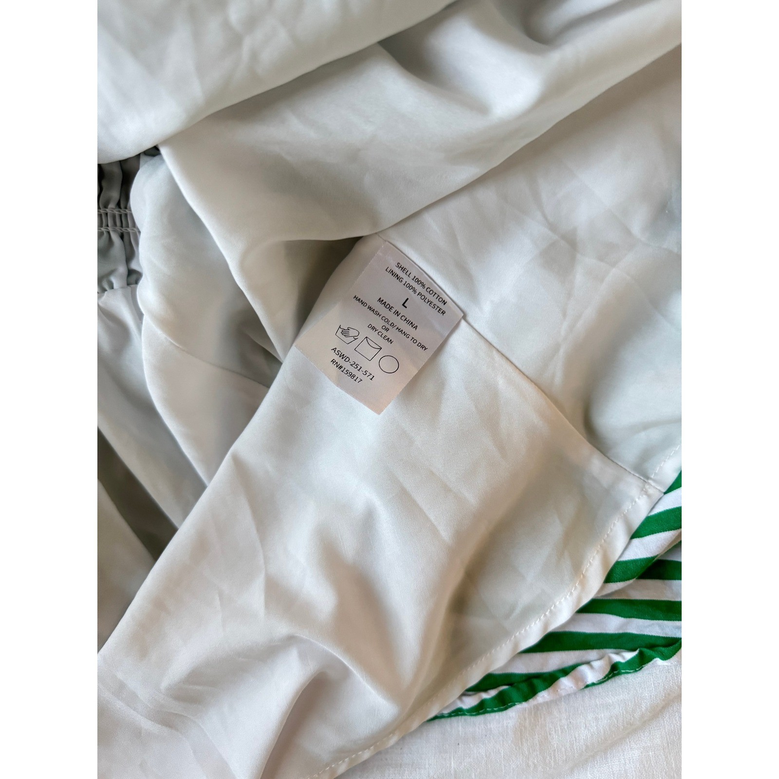 Altar’d State Strapless Mini Dress Women’s Size Large Striped Green and White