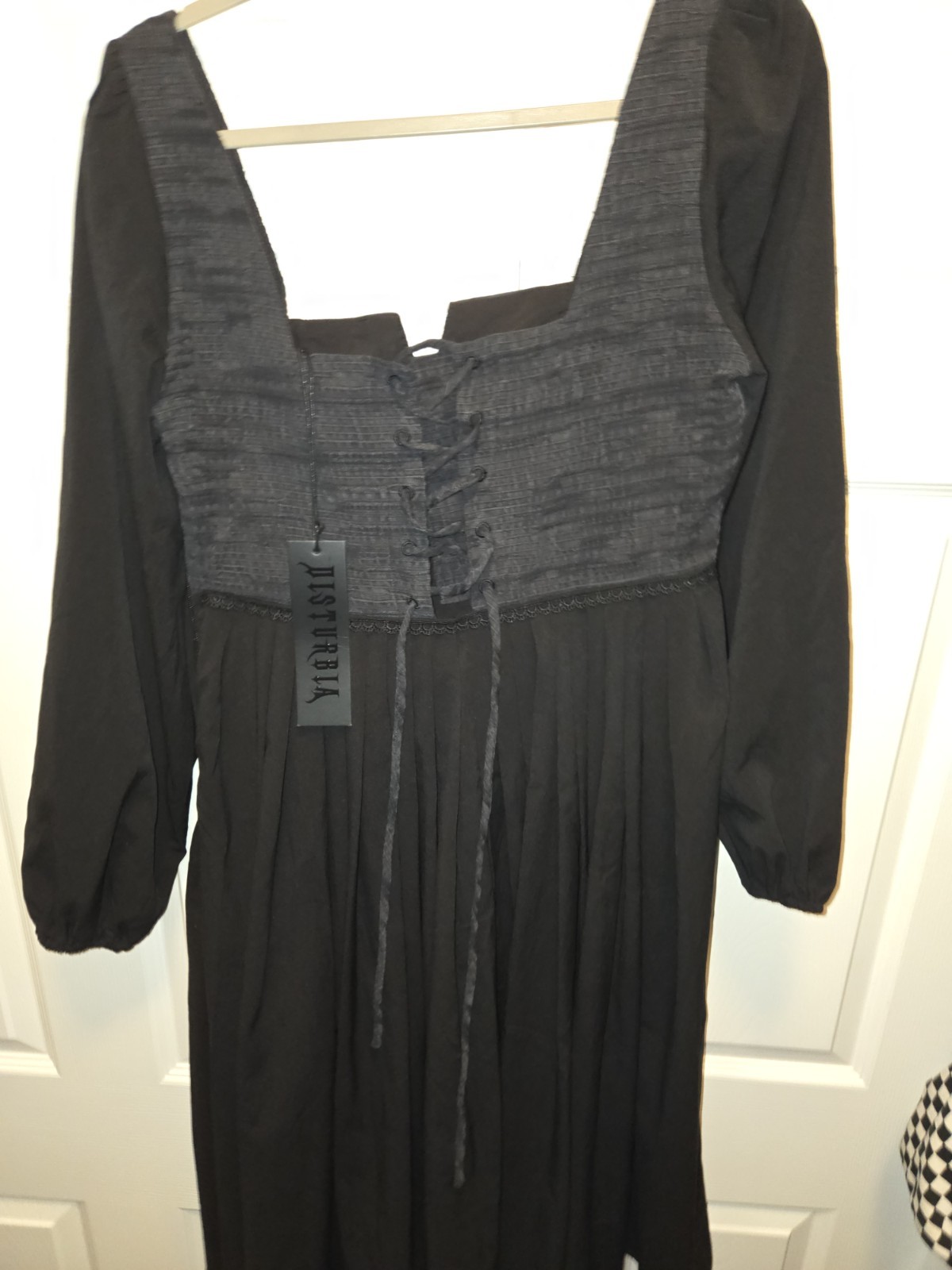 Disturbia Long Sleeve Mina Corset Midi Dress BLACK size 6 US size 10 UK New