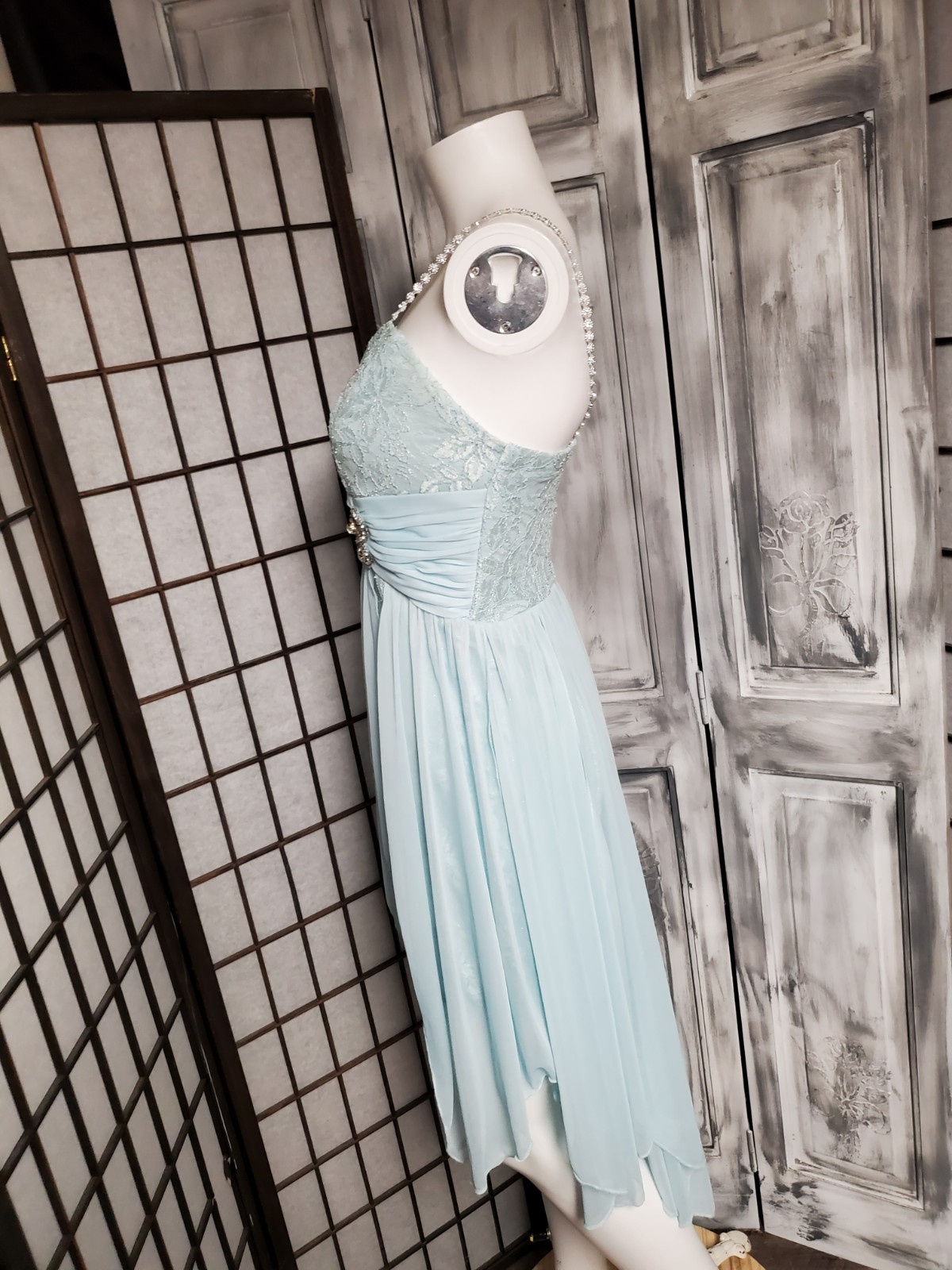 PXS Sequin Hearts pixie Hem Chiffon Party Prom Clubbing Dress Ethereal Nicks