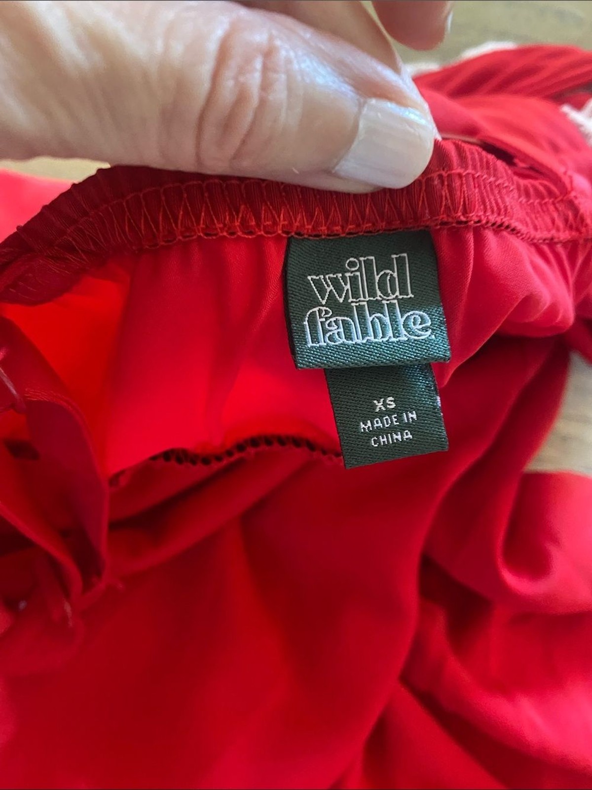 Wild Fable Red Slip Mini Dress with Lace Trim