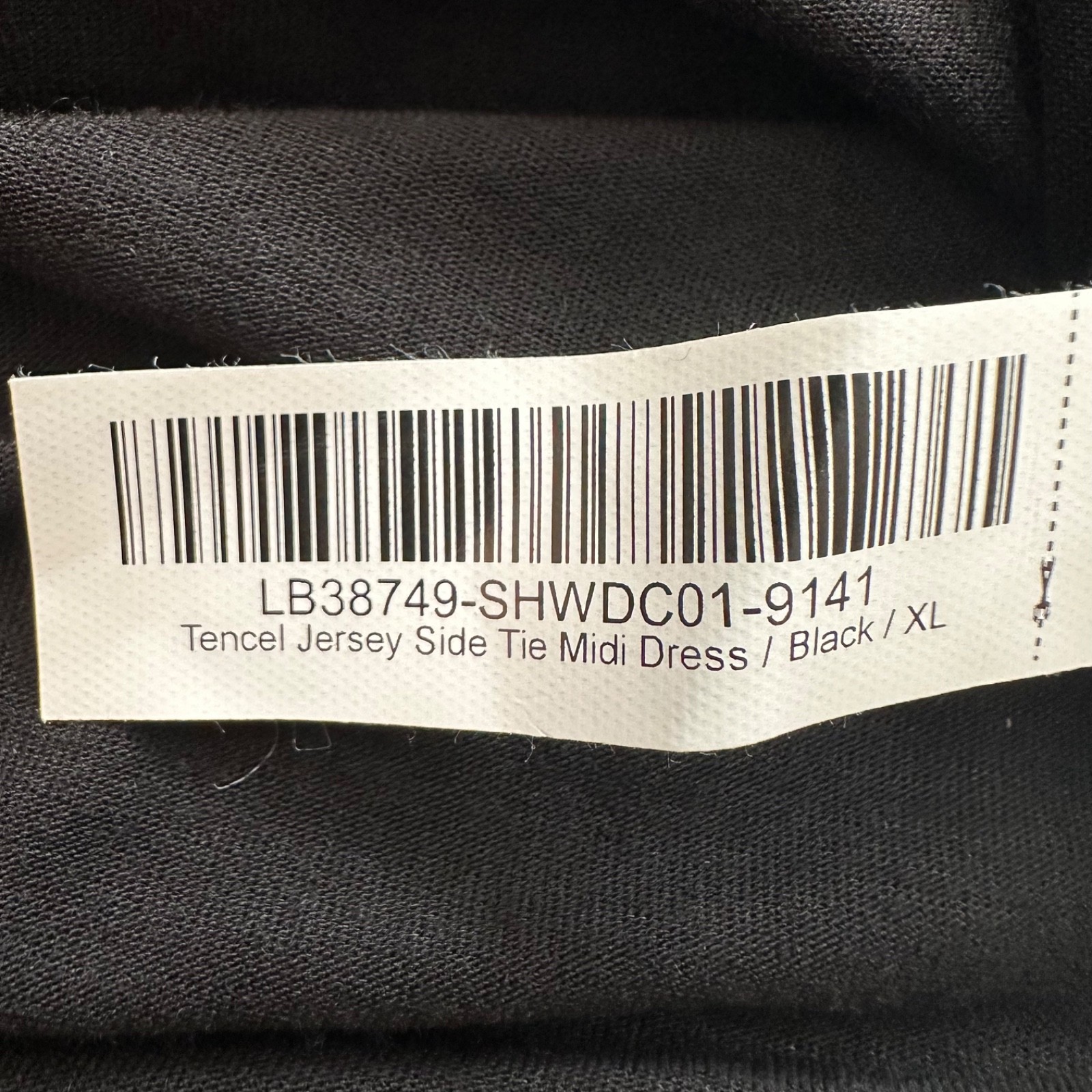 NEW Quince Tencel Jersey side tie Midi Dress Black XL Clean Girl Everyday LBD