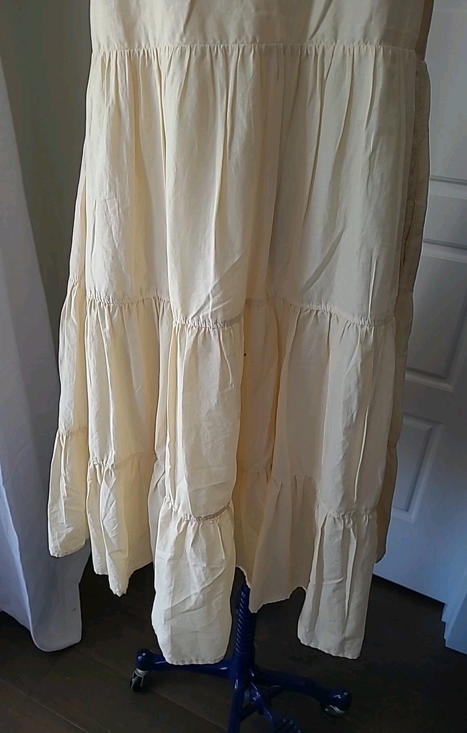Devotion Twins Sundress Medium M – Ivory Natural Tie Shoulders Cotton Greece NWT