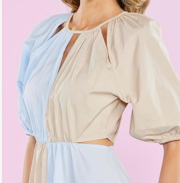 Mud Pie Women’s 100% Cotton Hutton Cut Out Midi Dress Size S Summer New