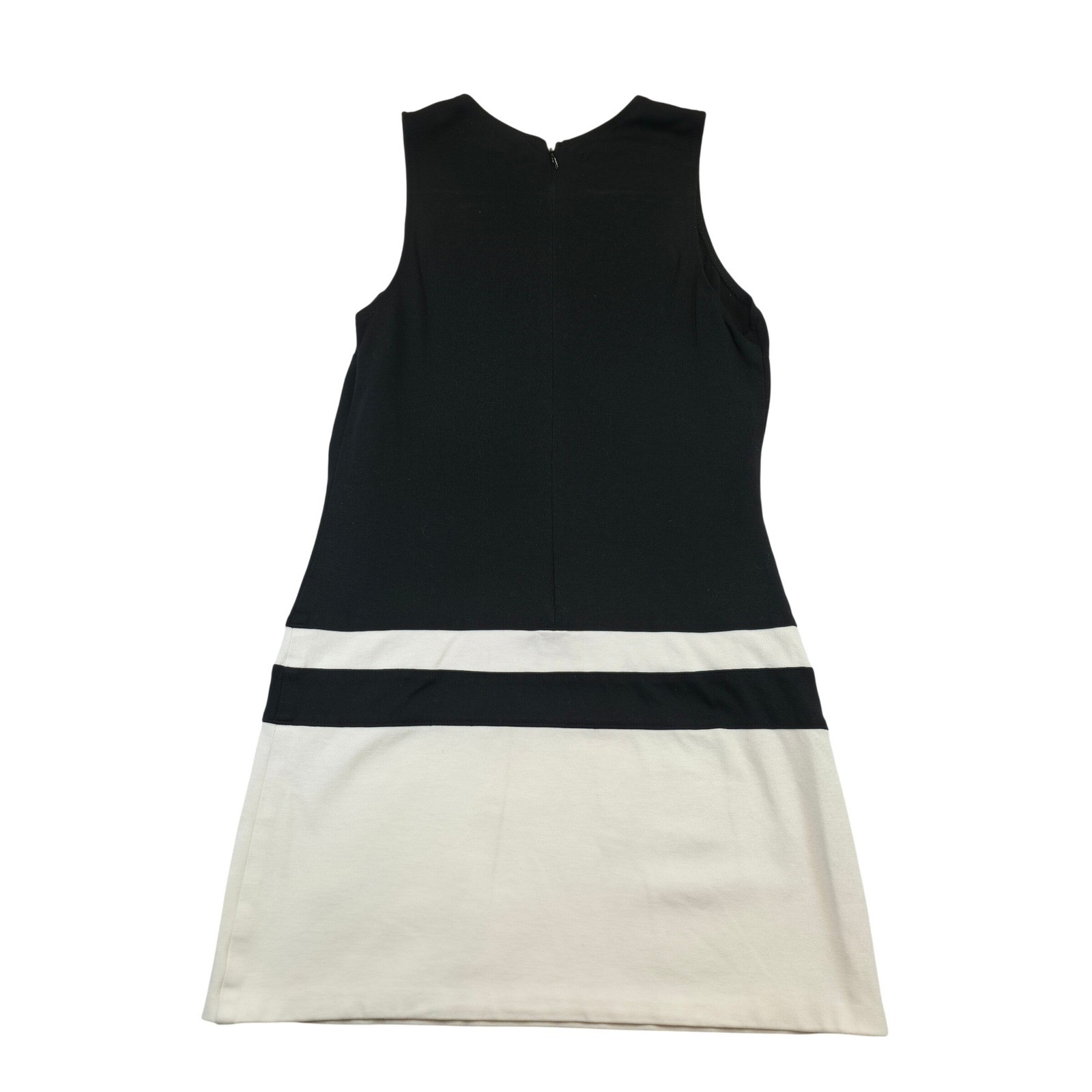 love edy black and white striped sleeveless shift dress women’s size small