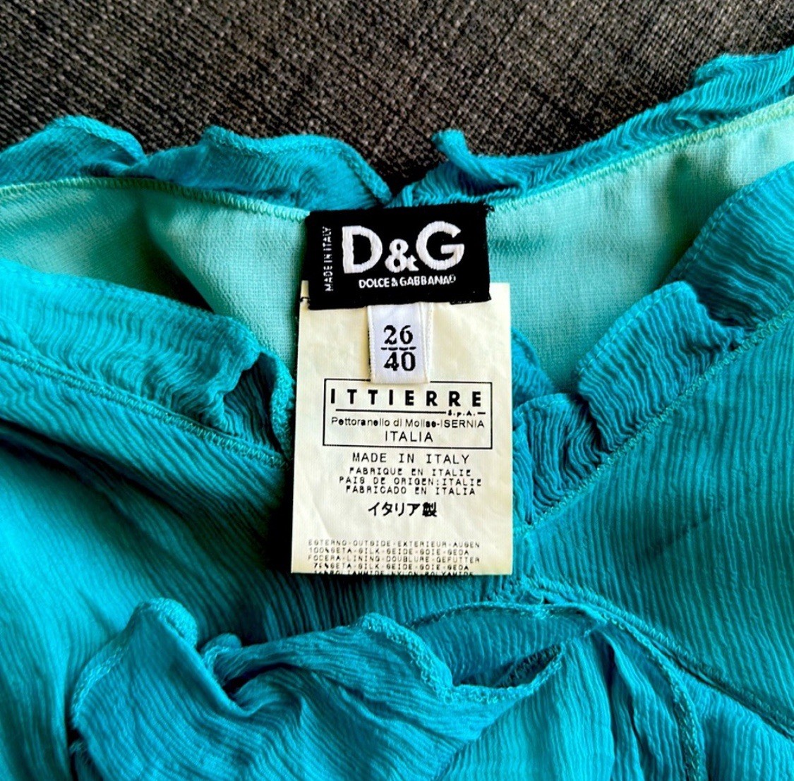 Orig$1100 DOLCE & GABBANA 100% SILK CHIFFON Dress 40IT / 10 UK