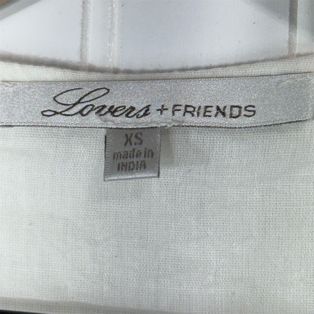 Lovers + Friends White Embroidered Tunic Dress XS Boho Peasant Top Festival Vibe