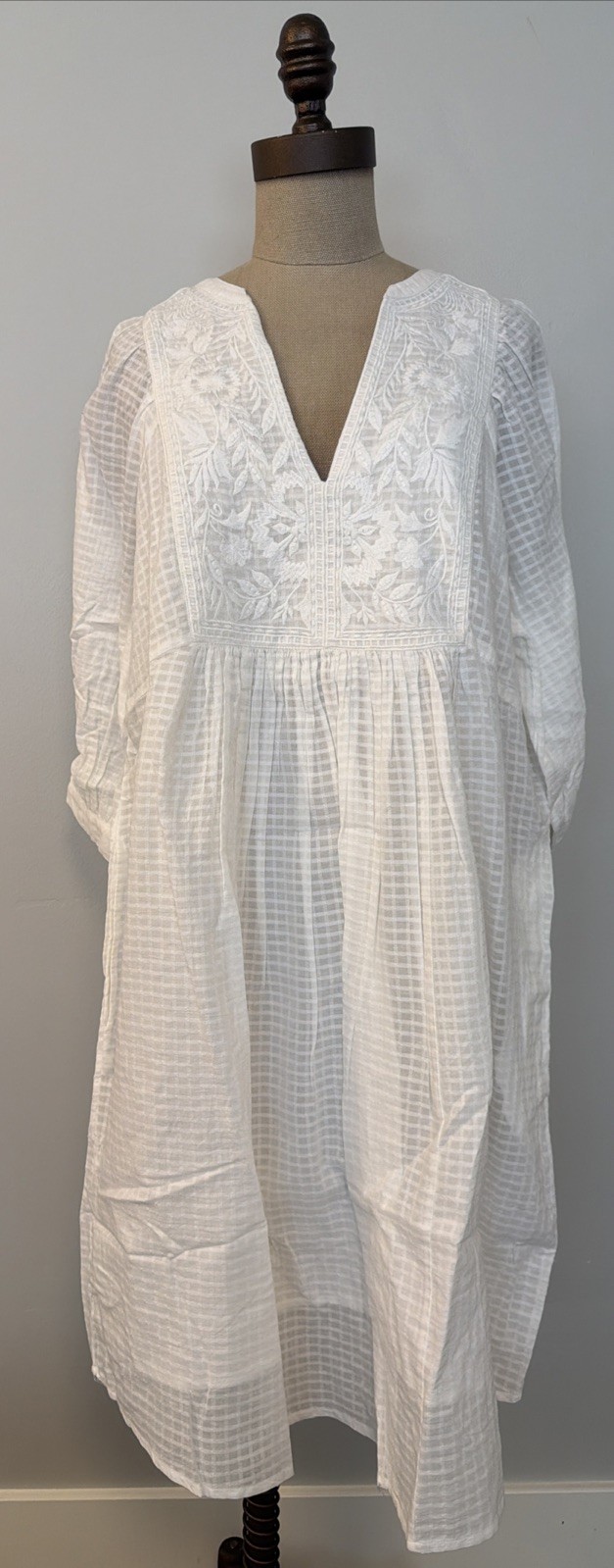 NWT Sundance Catalog White Embroidered “Sonata Easy Dress” Size XXL $138