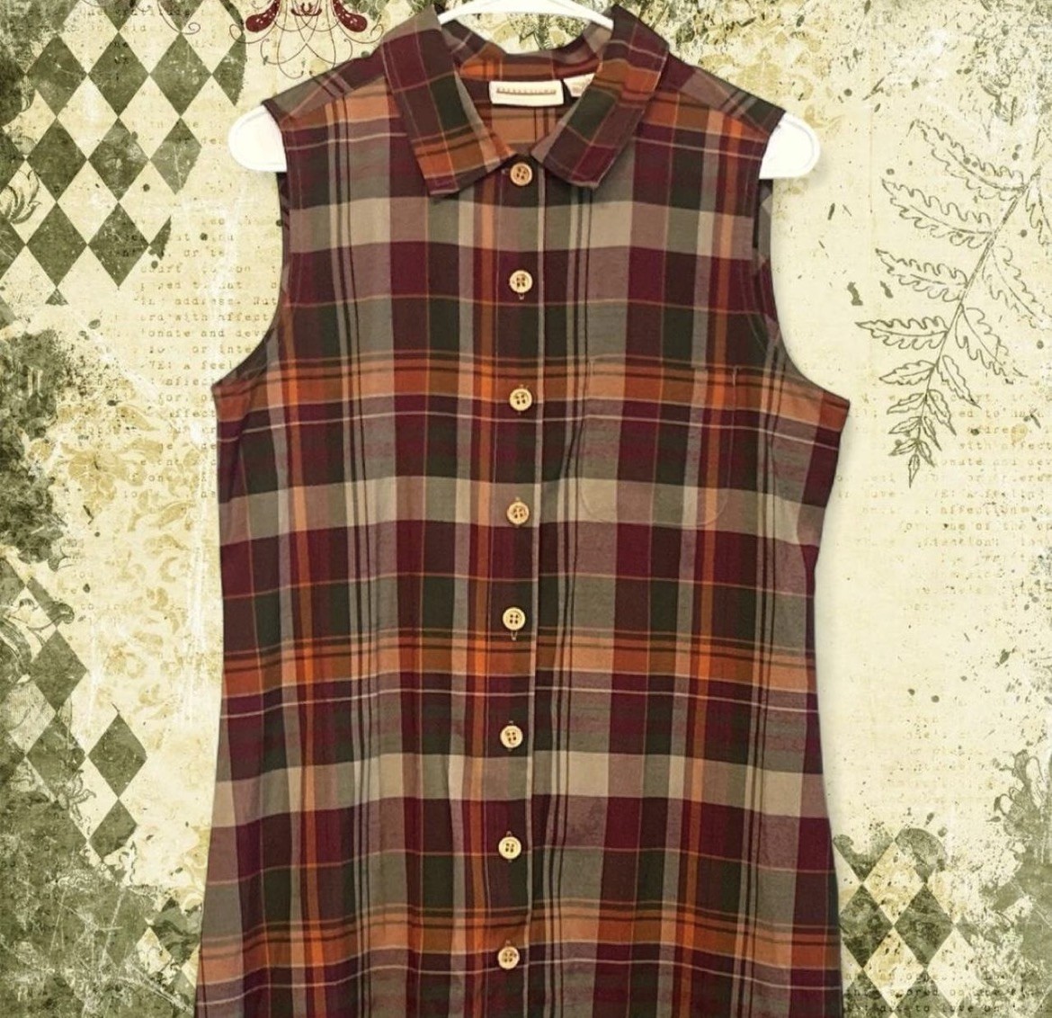 Cottagecore Plaid Mori Y2K Academia Gorp Chic Maxi Button Dress Indie Boho Alt