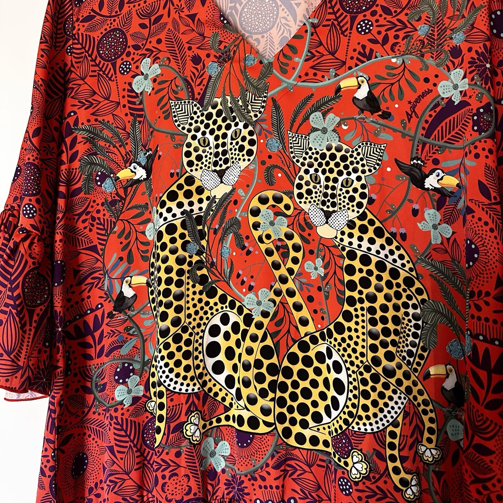 4GIVENESS Red Jungle Cheetah Dress – Size S/M