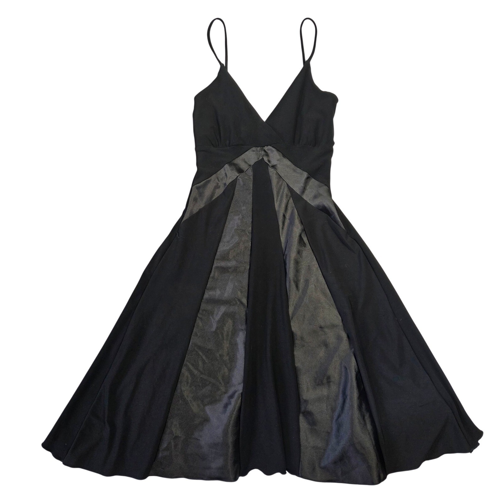 Y2k Vintage Taboo Black Satin Open Back Rhinestone Buckle Cocktail Dress S 2000s