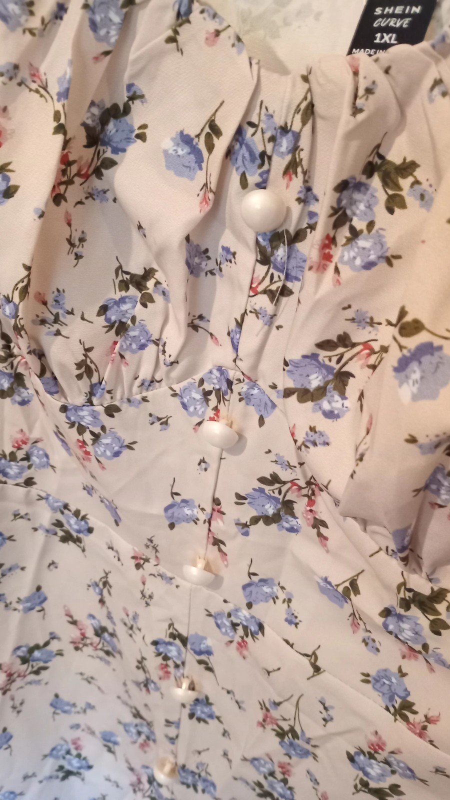 Nwt Ditsy Print Strappy Midi Dress Shien Curve 1Xl