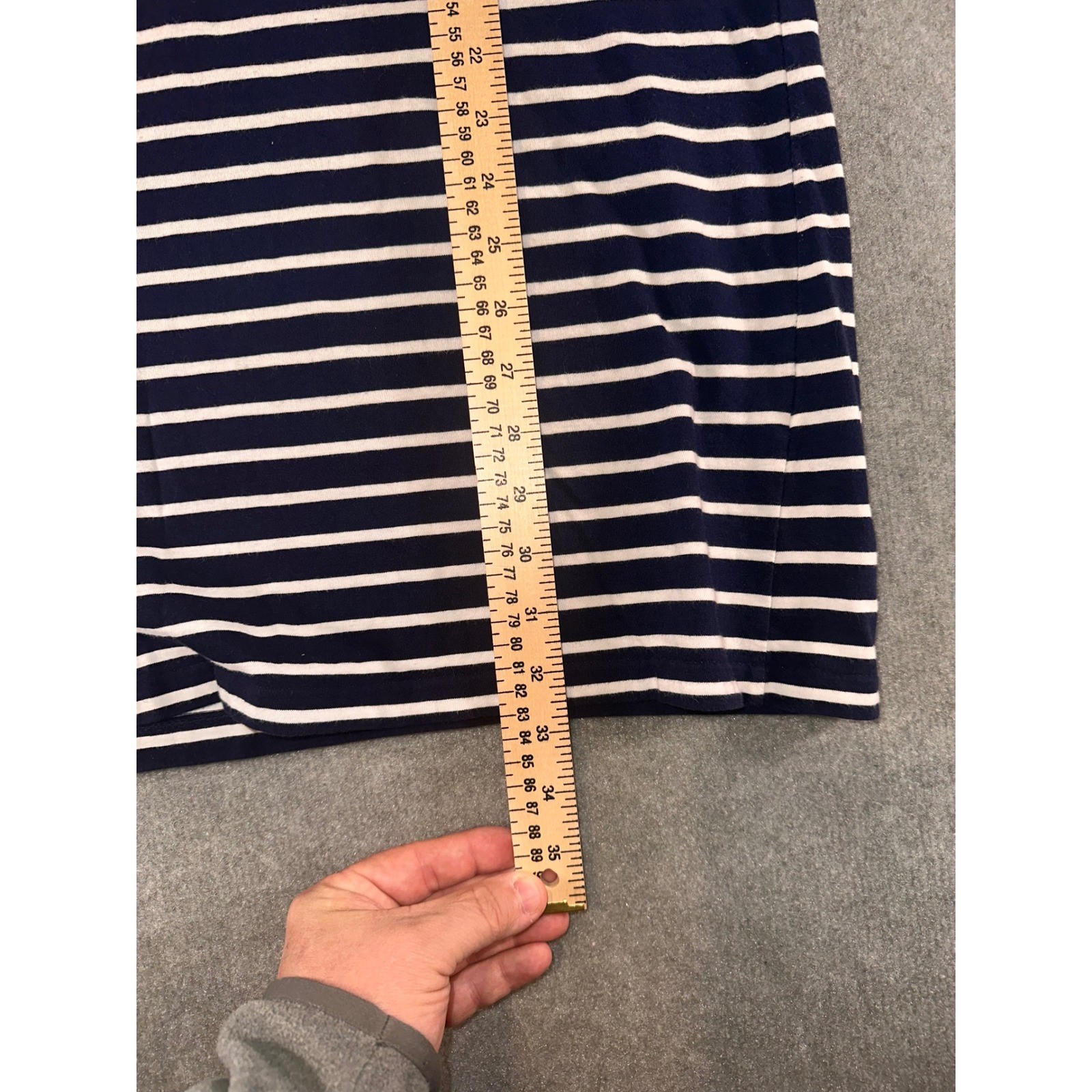 Polo Ralph Lauren Womens Navy Blue White Striped T-Shirt Dress Small S Pony Logo