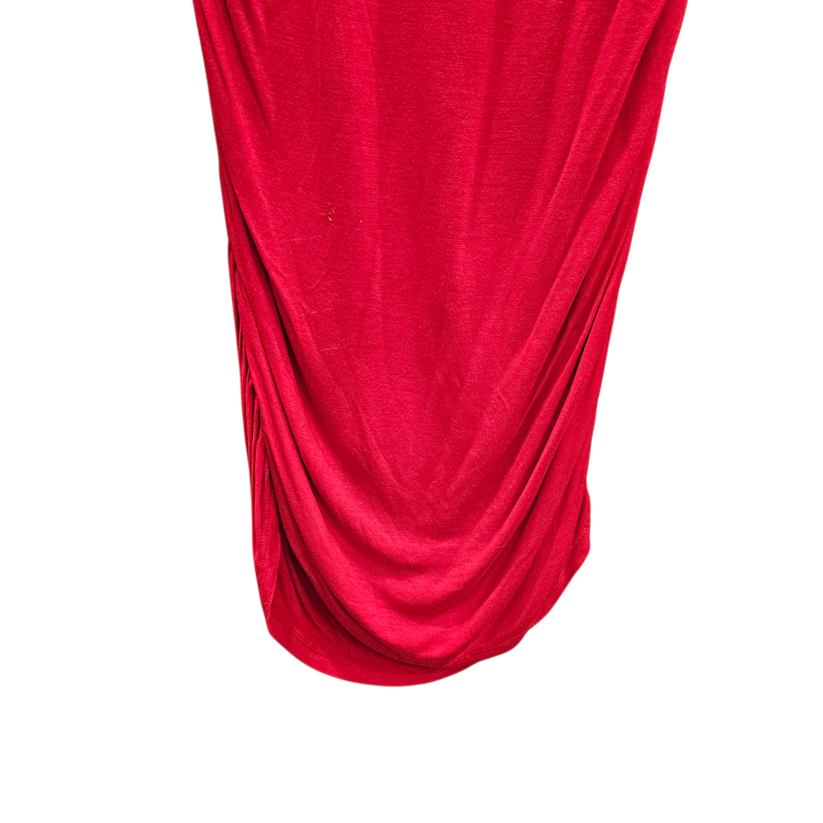 Ambiance Apparel Red Cowl Neck Draped Bodycon Dress Women’s Large Ruched Sides