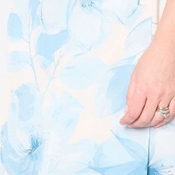 Me by Jennie Garth Women’s Dress Sz XL Camellia Printed Faux Wrap Blue A685444