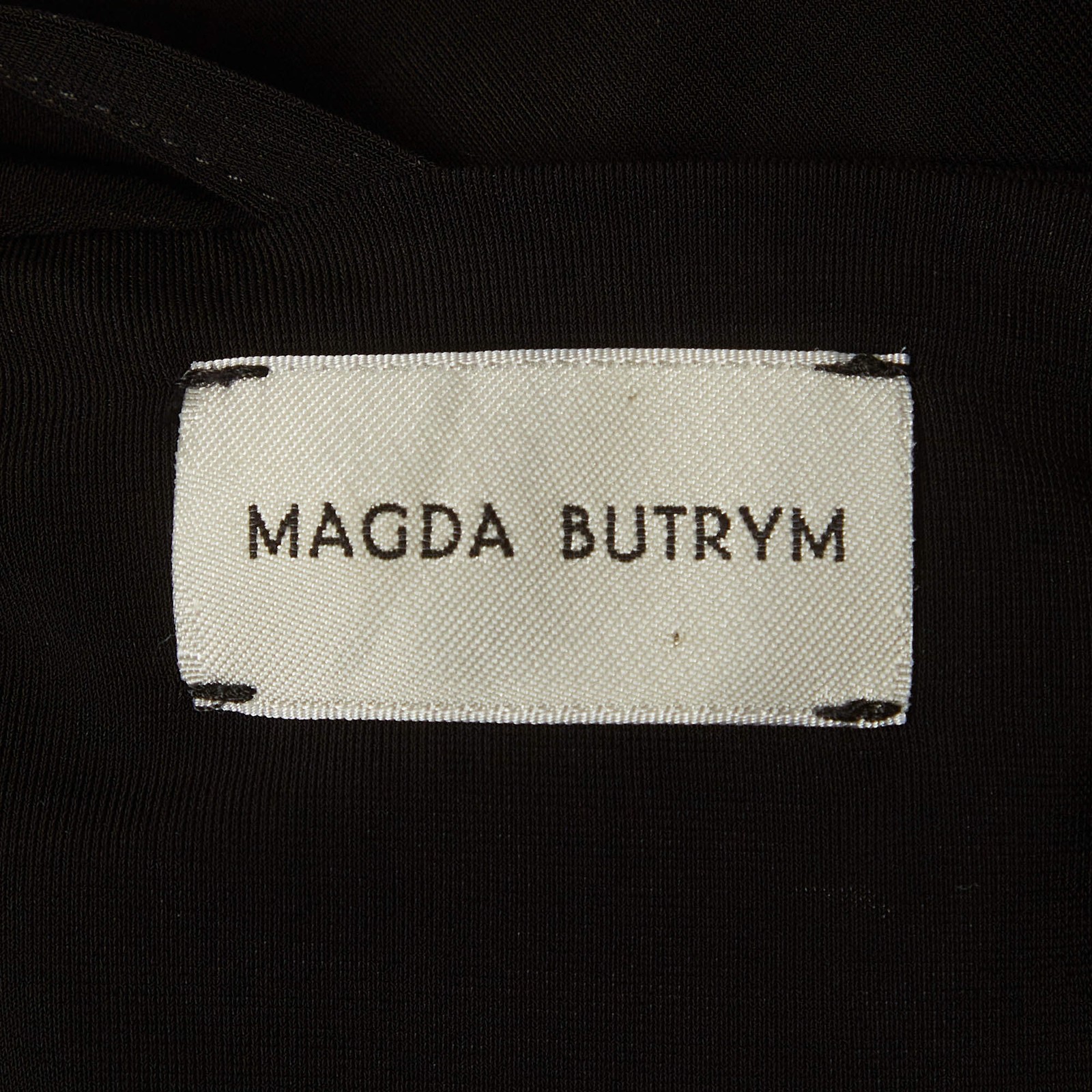 Magda Butrym Black Jersey Draped Backless Halterneck Dress M